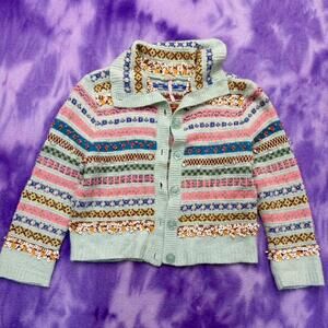 Free People multicoloured cropped cardigan with sequins and beads
